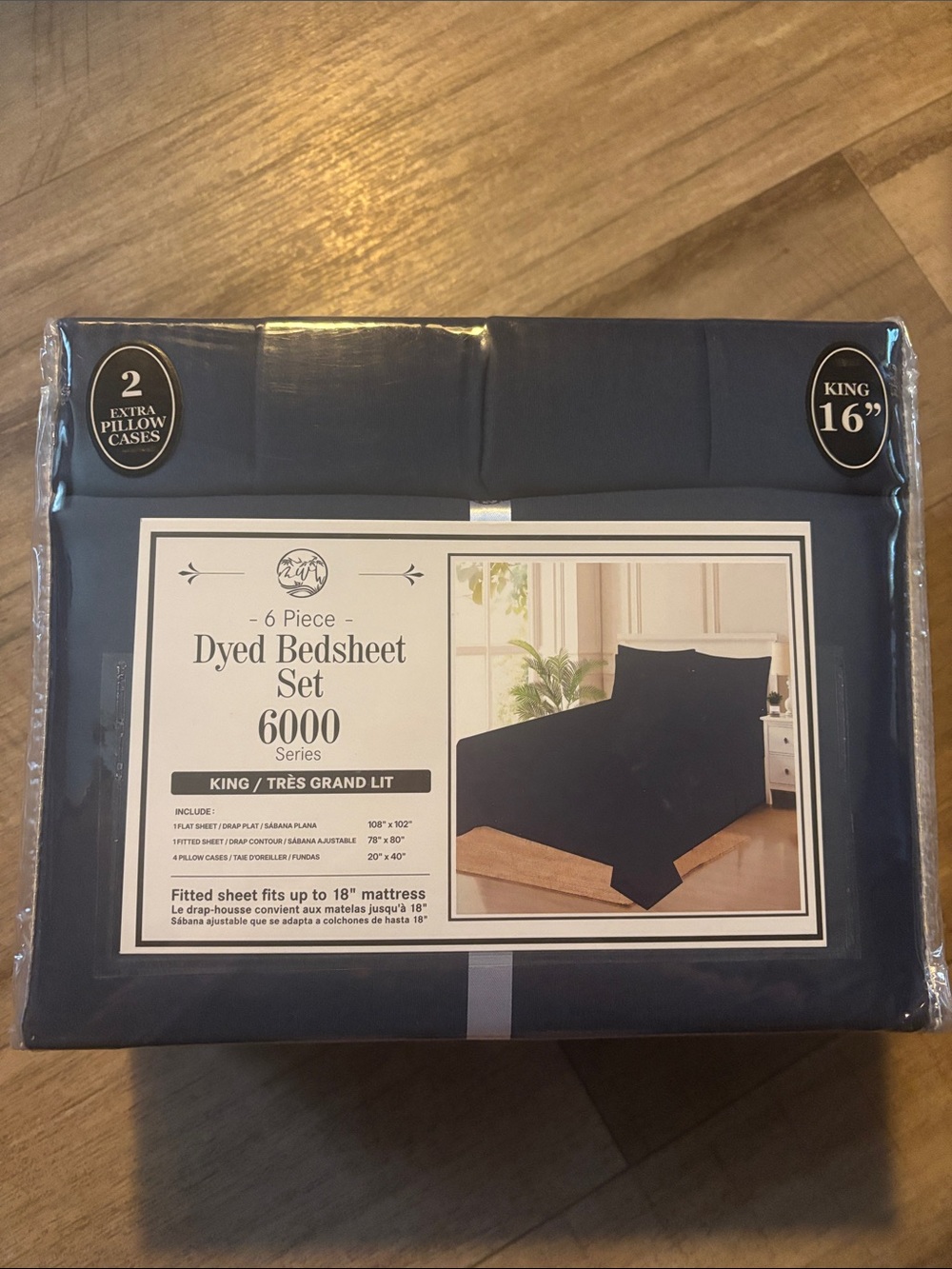 Dyed Bedsheet Set 6000 Series - King - Navy Blue